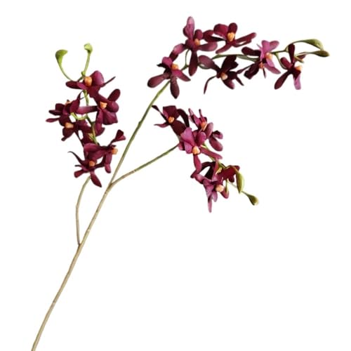 Simulation Einer Phönix-Schmetterlingsorchidee mit 3 Zweigen – Cymbidium-Blume for Vier Jahreszeiten als Dekoration for Zuhause, Hotel und Hochzeit(DeepRoseRed) von HUFFA