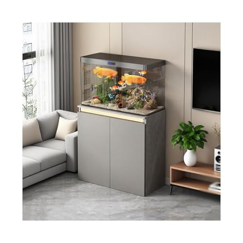 HUFIREHU Aquarium Unterschrank 2-StöCkiger Aquarium Tisch FischtankstäNder Mit Ablage Mdf SchildkröTentankstäNder Aquarienunterschrank Terrarium FüR HeimbüRo(60*35cm) von HUFIREHU