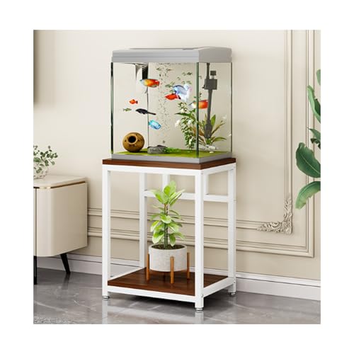HUFIREHU AquariumstäNder Aquarium Unterschrank 2-StöCkiger Aquarium Tisch FischtankstäNder Mit Ablage Aquarienunterschrank Terrarium FüR HeimbüRo Starke TragfäHigkeit(White Walnut,60*30cm,Ordinary) von HUFIREHU
