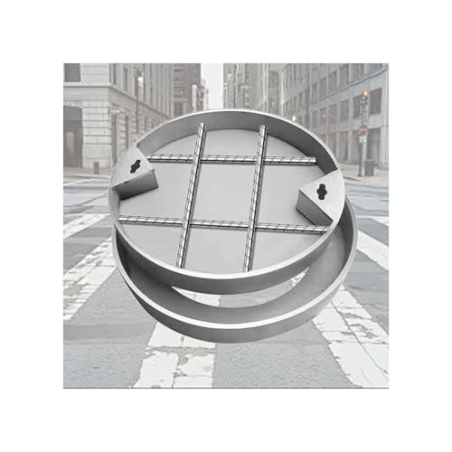 HUFIREHU Schachtabdeckung Alu Schachtabdeckung Kanaldeckel Unsichtbare Inspektionsdeckel Runder KläRgrubendeckel Mit Sockel Schachtabdeckung Und Rahmen Rund Runde Abwasserbeckenabdeckung(40*40*5cm/15. von HUFIREHU
