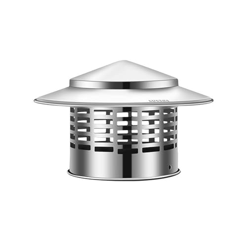 HUFIREHU Schornsteinabdeckung Edelstahl Regenhaube Kaminhaube FüR Kamin Schornsteinaufsatz Rauchrohr Abdeckkappe Regen Abdeckung Rohr Auspuff Haube Protector Cap Ending(#200) von HUFIREHU