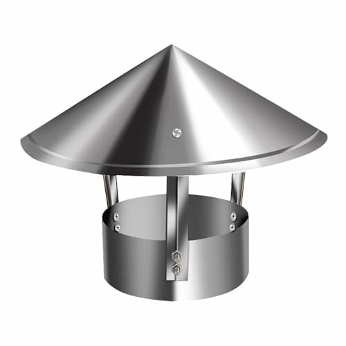 HUFIREHU Schornsteine Ablufthauben Schornsteinabdeckung Edelstahl Regenhaube Schornsteinabdeckung Regenhaube Schornstein Schornsteinabdeckung Mit Vogelschutz(130mm/5.1in) von HUFIREHU
