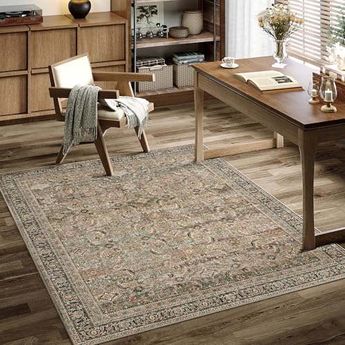 HUGEAR Vintage Braun Waschbarer Teppich Wohnzimmer 120x170cm Retro Rugs for Living Room Weich rutschfest Groß Tepich Kurzflor Schlafzimmer Carpet Living Room Bedroom Esszimmer Teppiche Büro HUGEAR Vintage Braun Waschbarer Teppich Wohnzimmer 120x170cm Retro Rugs for Living Room Weich rutschfest Groß Tepich Kurzflor Schlafzimmer Carpet Living Room Bedroom Esszimmer Teppiche Büro von HUGEAR