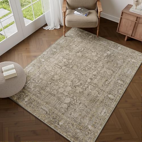 HUGEAR Vintage Braun Waschbarer Teppich Wohnzimmer 90x150cm Retro Rugs for Living Room Weich rutschfest Groß Tepich Kurzflor Schlafzimmer Carpet Living Room Bedroom Esszimmer Teppiche Büro HUGEAR Vintage Braun Waschbarer Teppich Wohnzimmer 90x150cm Retro Rugs for Living Room Weich rutschfest Groß Tepich Kurzflor Schlafzimmer Carpet Living Room Bedroom Esszimmer Teppiche Büro von HUGEAR