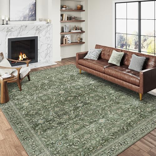 Vintage Grün Waschbarer Teppich Wohnzimmer 240x300cm Retro Rugs for Living Room Weich rutschfest Groß Tepich Kurzflor Schlafzimmer Carpet Living Room Bedroom Esszimmer Teppiche Büro Vintage Grün Waschbarer Teppich Wohnzimmer 240x300cm Retro Rugs for Living Room Weich rutschfest Groß Tepich Kurzflor Schlafzimmer Carpet Living Room Bedroom Esszimmer Teppiche Büro von HUGEAR