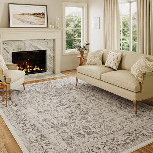 HUGEAR Vintage Schwarz Waschbarer Teppich Wohnzimmer 150x210cm Retro Rugs for Living Room Weich rutschfest Groß Tepich Kurzflor Schlafzimmer Carpet Living Room Bedroom Esszimmer Teppiche Büro HUGEAR Vintage Schwarz Waschbarer Teppich Wohnzimmer 150x210cm Retro Rugs for Living Room Weich rutschfest Groß Tepich Kurzflor Schlafzimmer Carpet Living Room Bedroom Esszimmer Teppiche Büro von HUGEAR