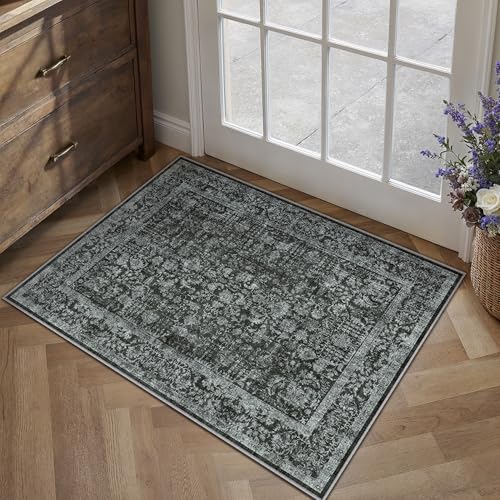HUGEAR Vintage Tiefschwarz Waschbarer Teppich im Eingangsbereich 60x90cm fußmatte badezimmerteppich Weich rutschfest Retro Kleiner Tepich Kurzflor Bad Schlafzimmer Carpet Bedroom HUGEAR Vintage Tiefschwarz Waschbarer Teppich im Eingangsbereich 60x90cm fußmatte badezimmerteppich Weich rutschfest Retro Kleiner Tepich Kurzflor Bad Schlafzimmer Carpet Bedroom von HUGEAR