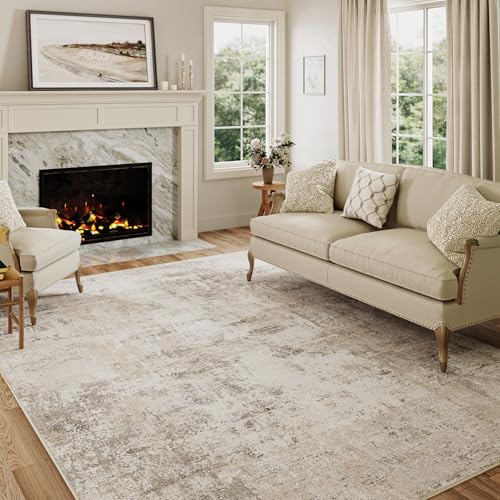 HUGEAR Waschbare Teppiche Gegend Teppich 150 x 210cm Beige Grau Modern Abstrakt Wohnzimmer Schlafzimmer Teppisch Groß rutschfest Kurzflor Weich Rugs for Living Room Carpet for Esszimmer Büro HUGEAR Waschbare Teppiche Gegend Teppich 150 x 210cm Beige Grau Modern Abstrakt Wohnzimmer Schlafzimmer Teppisch Groß rutschfest Kurzflor Weich Rugs for Living Room Carpet for Esszimmer Büro von HUGEAR