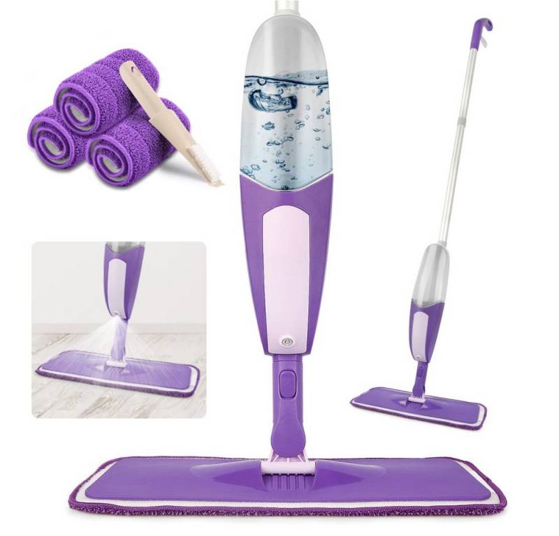 HUGERSTONE Sprühwischer Wischer mit Sprühfunktion, Sprühwischer Bodenwischer mit Wassertank (mit 3 Waschbaren Mikrofaser Pads für alle Böden) 360 Grad Rotierender Wischmopp Spray Mop Wischer Boden von HUGERSTONE
