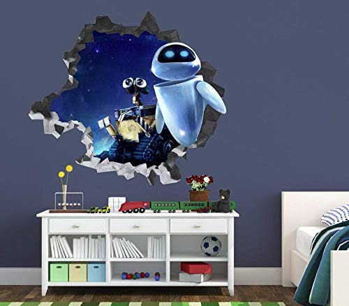 HUGF Wandtattoo Wall-E 2 Eve's wall decal 3d smashed decorative sticker vinyl movie von HUGF