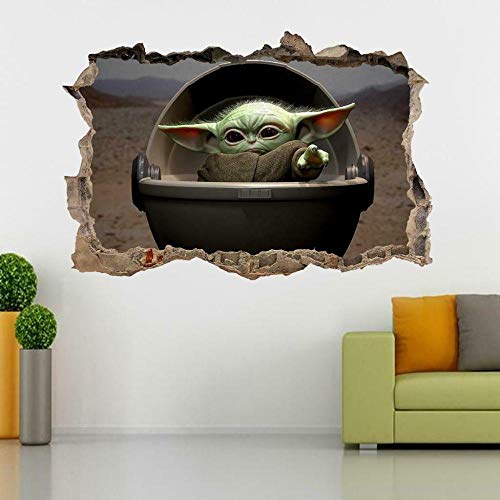 Wandtattoo Baby Yoda 3D Smashed Wall Sticker Decal Art Deco von HUGF