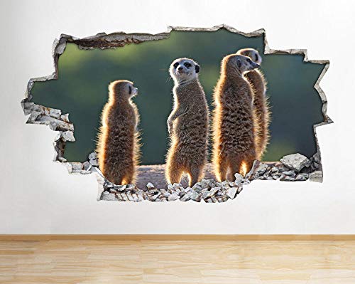 Wandtattoo Erdmännchen Nette Tiere Kinderzimmer Mädchen Wandtattoo 3D Kunst Aufkleber Vinyl Zimmer von HUGF