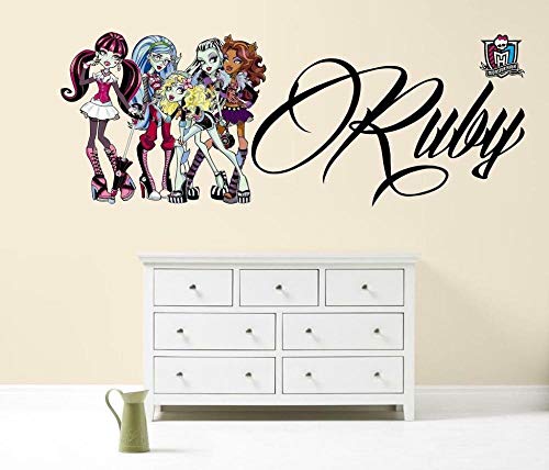 Wandtattoo MONSTER HIGH Cartoon PERSONALISIERTE WANDSTICKER Mädchen Schlafzimmer Aufkleber Kunst von HUGF