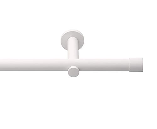 HUGG (20.1L Vorhangstange Cap.2 Ø 20mm, Wandmontage, 1-Lauf, weiß, Länge 480 cm von HUGG