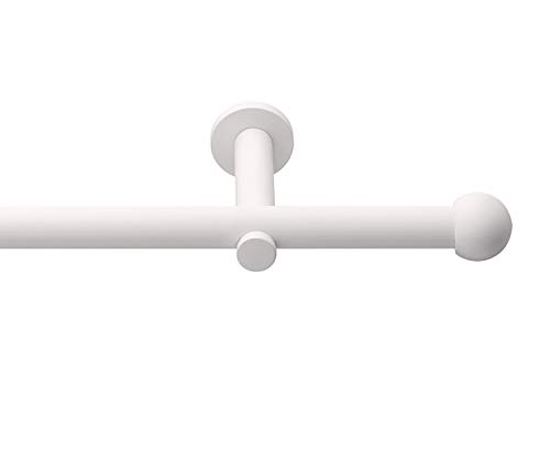 HUGG (20.1L Vorhangstange SPHERA Ø 20mm, Wandmontage, 1-Lauf, weiß, Länge 160 cm von HUGG