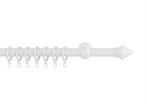 HUGG (w50 Gardinenstange 28mm weiß, bis 400cm lang, mit Ringen, Länge 180 cm | Endstück Cardo HUGG (w50 Gardinenstange 28mm weiß, bis 400cm lang, mit Ringen, Länge 180 cm | Endstück Cardo von HUGG