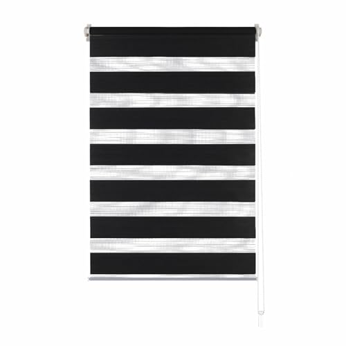 HUGG Doppelrollo Klemmfix ohne Bohren | Sicht- und Sonnenschutz | Stufenlos verstellbar mit Seitenzug | 70 x 150 cm (BxH) | Anthrazit von HUGG