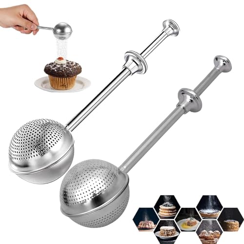 HUGGINS Staubstab Zum Backen, BäCker-Staubstab, Mehlsieb, GewüRzstreuer, Mehlsieb Zum Backen, Staubstab Backen, Mehlstauber Zum Backen (2 Stück A+B) von HUGGINS