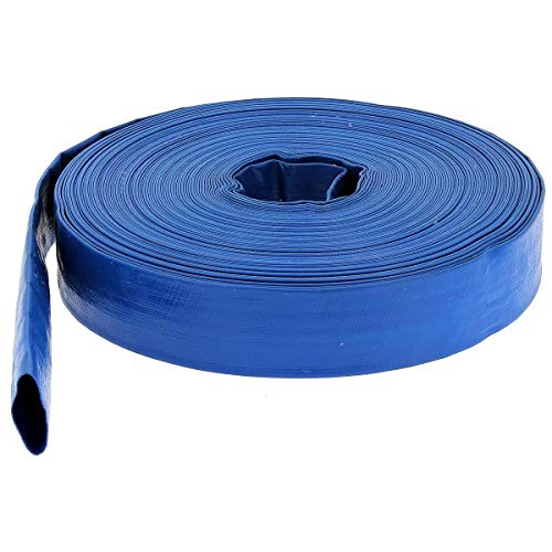 Flachschlauch PVC - Bauschlauch - Industrieschlauch - Betriebsdruck 2 bar - blau - Innen- Durch. 32mm (1 1/4 Zoll) Länge 100 m von HUGGY TUYAUX