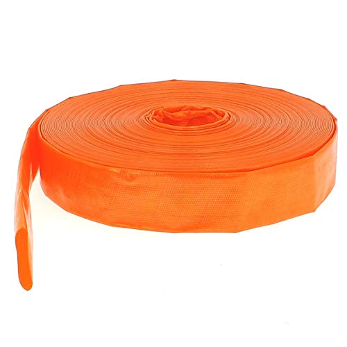 Flachschlauch PVC - Bauschlauch - Industrieschlauch - Betriebsdruck 4 bar - Orange - Innen- Durch. 38mm (1 1/2 Zoll) Länge 25 m von HUGGY TUYAUX