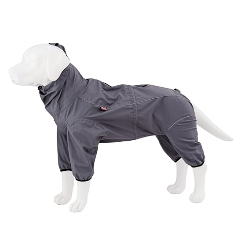 HUGO & HUDSON Reflektierende Jacke Schutzoverall - Warme Outdoor Winter Winddichte Hundemäntel Weste für kleine, mittelgroße und große Hunde - Grau - XS 25 von HUGO & HUDSON