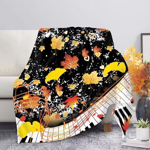 HUGS IDEA Vintage Ahornblatt Musiknoten Plüsch Decke Fleece Überwurf Decke für Sofa Couch Bettwäsche Jungen Mädchen Schlafzimmer Flauschige Mikrofaser Überwurfdecke HUGS IDEA Vintage Ahornblatt Musiknoten Plüsch Decke Fleece Überwurf Decke für Sofa Couch Bettwäsche Jungen Mädchen Schlafzimmer Flauschige Mikrofaser Überwurfdecke von HUGS IDEA