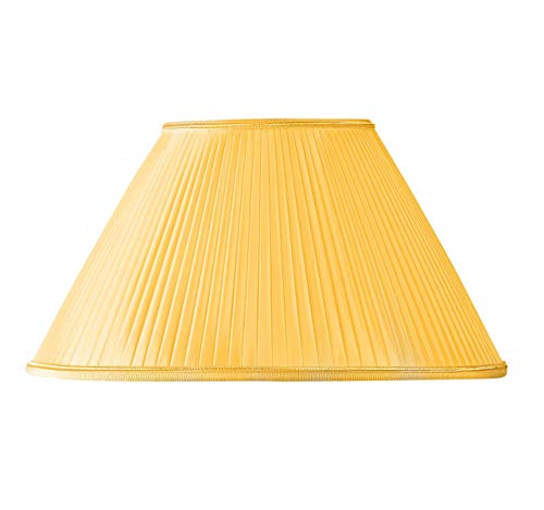 Lampenschirm, Plissee, Trommelform, Ø 20 x 15 x 13 cm, goldfarben von HUGUES RAMBERT