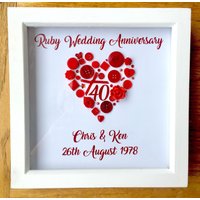 Rubin Hochzeit Bilderrahmen - 40 Jahre Jubiläum Geschenk Verschönerung Rubin Hochzeit Bilderrahmen - 40 Jahre Jubiläum Geschenk Verschönerung von HUGsbyLou