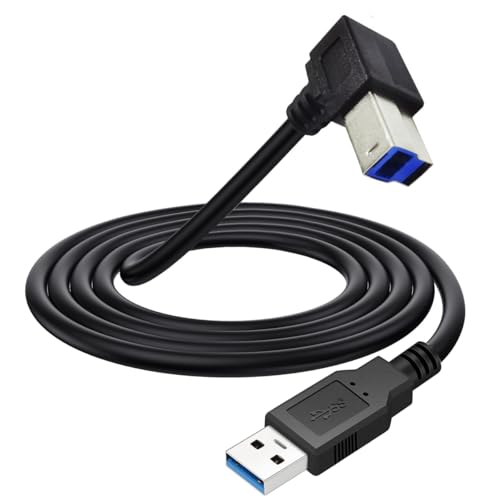 90 Grad Winkel USB 3.0 Druckerkabel, USB 3.0 Typ A männlich zu B männlich Drucker Scanner Kabelkabel compatible with HP,Epson,Dell,Canon,Lexmark,Xerox,Bruder,Samsung(1,5meter) (Right) von HUHANGGod