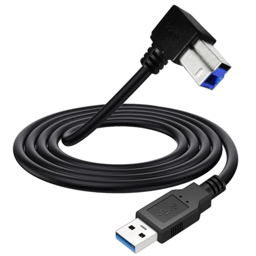 90 Grad Winkel USB 3.0 Druckerkabel, USB 3.0 Typ A männlich zu B männlich Drucker Scanner Kabelkabel für HP,Epson,Dell,Canon,Lexmark,Xerox,Bruder,Samsung(1,5meter) (Up) von HUHANGGod