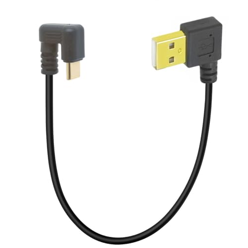 Gold Plated U-Shaped USB C Cable, 180 Degree USB-C to USB 3.0 Up Charger Cable, USB C Extension Cord Data Transfer Sync lead (USB 2.0 Left To Type C) von HUHANGGod