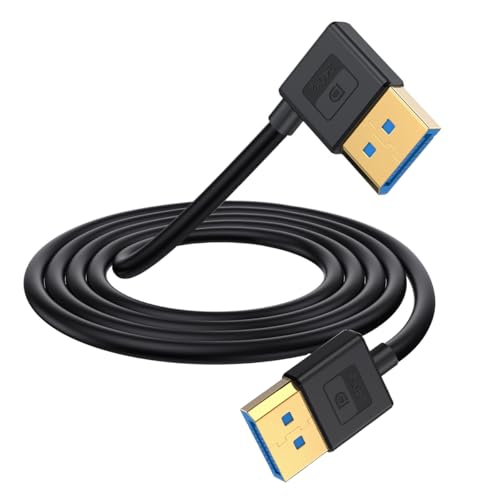 HUHANGGod 8K Displayport 1.4 Kabel, 90 Grad linker Winkel DP Mann zur männlichen Kabelschnur Unterstützung 8K@60Hz 4K@/144Hz, 1080P@240Hz für Desktop Laptop Monitor 1.8meter (Left) von HUHANGGod