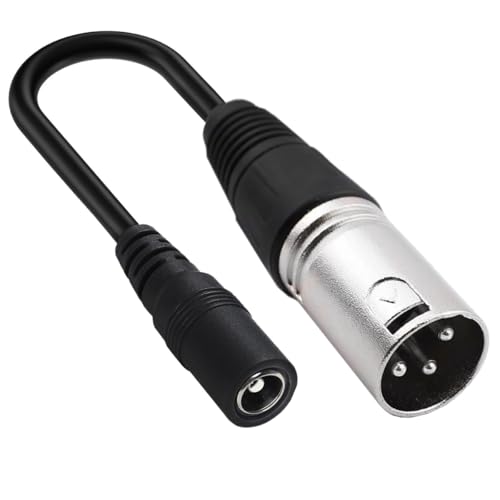 HUHANGGod DC 5521 zu XLR Kabel, 5.5mm x 2.1mm Buchse zu 3-Pin Stecker Adapter, Ladegerät Verlängerungskabel für 12.6V 14.6V 48V 54.6v Li-Ionen Ladegerät Verlängerungskabel(XLR) von HUHANGGod