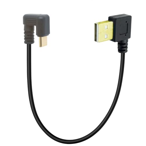 Gold Plated U-Shaped USB C Cable, 180 Degree USB-C to USB 3.0 Up Charger Cable, USB C Extension Cord Data Transfer Sync lead (USB 2.0 Right To Type C) von HUHANGGod