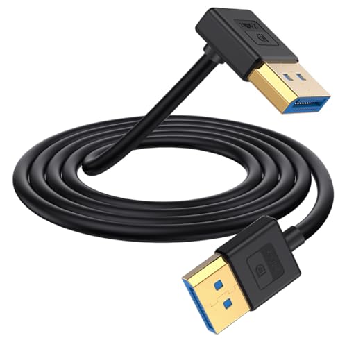 HUHANGGod Gold unten Winkel Displayport 1.4 Kabel, 8K 90Degree DP Stecker zu männlichen Audio und Video Extender Adapter Kabel Unterstützung 8K@60Hz, 4K@144Hz für DP Schnittstelle 1.8meter (Down) von HUHANGGod