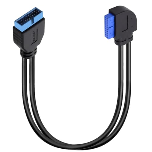 SATA USB Verlängerungskabel, USB 3.0 Motherboard Front 19 Pin Stecker auf Buchse Verlängerungskabel, USB 3.2 Gen 2 (USB 3.1) Interner Adapter 20 Pin Motherboard Header Panel Kabel 10Gbps (Right) von HUHANGGod