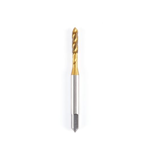 HUHAO M3 x 0,5 Titan-Spiralgewindebohrer, runder Schaft mit quadratischem Ende, Titan-Spiralgewindebohrer für Metall, Gewindebohrer für Gewindereparatur von HUHAO