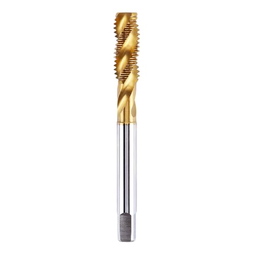 HUHAO M8 x 1,25 Titan-Spiralgewindebohrer, runder Schaft mit quadratischem Ende, Titan-Spiralgewindebohrer für Metall, Gewindebohrer für Gewindereparatur von HUHAO