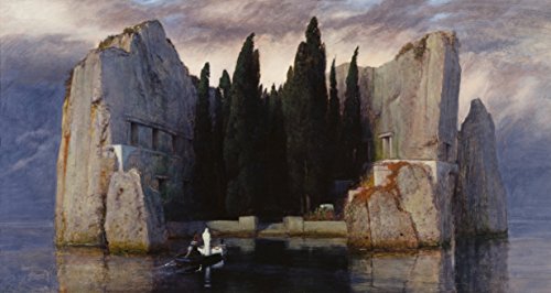 time4art Arnold Böcklin Die Toteninsel Dritte Version Isle of The Dead Print Canvas Bild auf Keilrahmen Leinwand Verschiedene Größen (120x60cm) von time4art