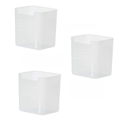 HUHJYUGE 3er-Set Kühlschranktür Aufbewahrungsboxen, Schlanke Gefrostete Behälter für Saucen, Getränke, Snacks, Platzsparende Organisation für Küche und Gefrierschrank (Frosted transparent) von HUHJYUGE