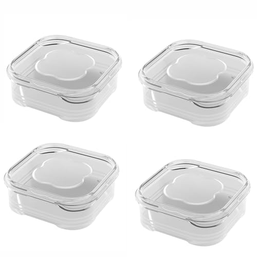 HUHJYUGE 4er-Set Gefrierbehälter mit Deckel, stapelbare Aufbewahrungsboxen für Fleisch, Mahlzeiten oder Reste, Küchen Gefrierschrank Lebensmittel Organizer (12cm) von HUHJYUGE