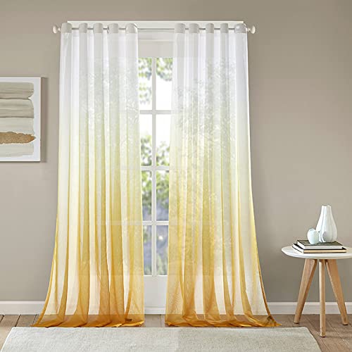 HUHJYUGE Gardinen mit Osen Transparent 140x225cm(55x89in), Vorhange Wohnzimmer, Dekoschal Fenster, Fensterschal Transparent, 2er Set, Grommet Top, Weich, für Deko Schlafzimmer, Balkontür von HUHJYUGE