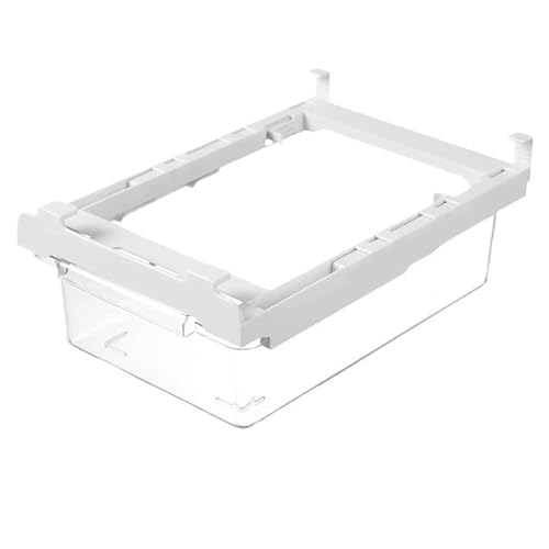 HUHJYUGE Hängende Kühlschrank-Schublade Organizer, Transparente Kühlschrank Aufbewahrungsbox für Eier, Obst, Snacks, Ausziehbar, Platzsparend, Kunststoff (27x17x8.5cm) von HUHJYUGE