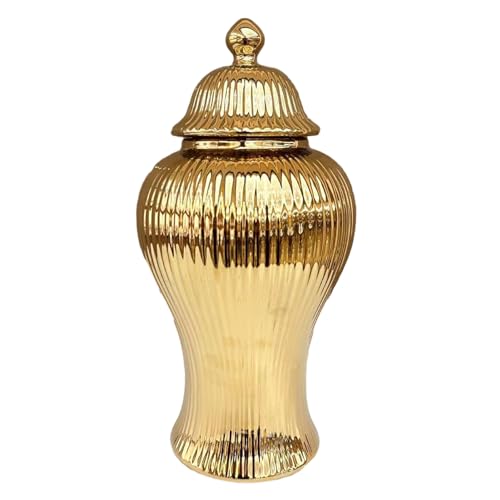 HUHJYUGE Ingwerglas Ingwergläser Ingwer Glas Moderne Ingwerglas-Aufbewahrungsvase mit Deckel, Keramik Ingwerglas Vase Vorratsglas, Dekorative Tischplatte (B 20x42cm) von HUHJYUGE