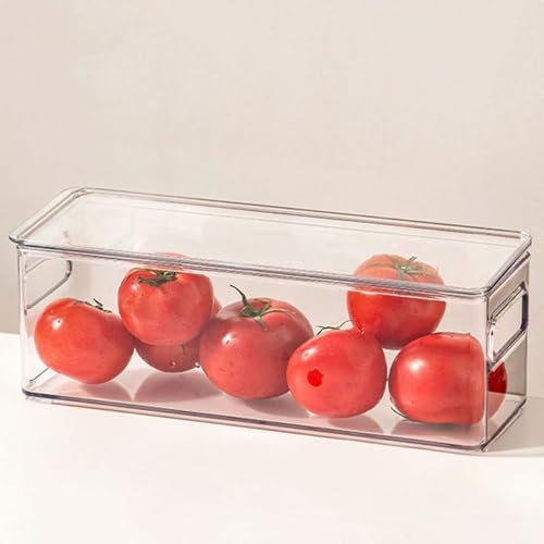 HUHJYUGE Kühlschrank Aufbewahrungsbox mit Deckel, Transparenter Behälter aus lebensmittelechtem Kunststoff für Obst, Gemüse, Eier und Tiefkühlwaren, 1 Stück (B) von HUHJYUGE