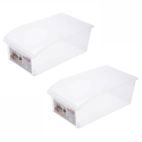 HUHJYUGE Kühlschrank Aufbewahrungsbox ohne Deckel, Schubladenbox für Eier, Snacks, Gemüse oder Obst, Transparente Lebensmittelbox für Küche und Gefrierschrank (30.5x17.5x11.5cm) von HUHJYUGE