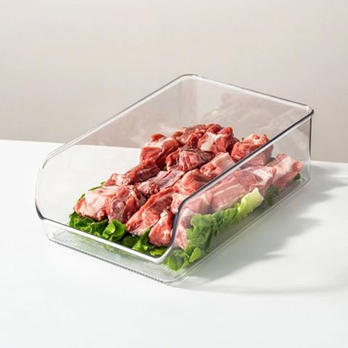 HUHJYUGE Lebensmittelechte Kunststoff Kühlschrank Aufbewahrungsbox mit großem Öffnungsbereich, klarer Behälter für Eier, Gemüse, Obst, Gefrierschrank Organizer Küche (A) von HUHJYUGE