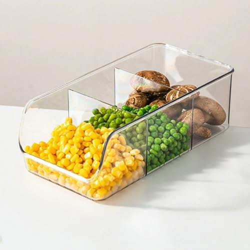 HUHJYUGE Lebensmittelechte Kunststoff Kühlschrank Aufbewahrungsbox mit großem Öffnungsbereich, klarer Behälter für Eier, Gemüse, Obst, Gefrierschrank Organizer Küche (B) von HUHJYUGE