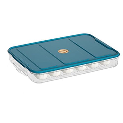 HUHJYUGE Mehrschichtige Aufbewahrungsbox für Teigtaschen, Stapelbarer Gefrierbehälter mit Deckel für Eier, Wontons, Kühlschrank und Küchenorganisation (1 Layer) von HUHJYUGE