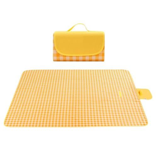 HUHJYUGE Picknickdecke Klein Zusammenfaltbar, Picknickdecke Wasserdicht Gepolstert, Oxford-Oberfläche und Wasserdichter PVC-Unterseite, für Camping, Park, Leicht Zu Tragen (A 200x200cm) von HUHJYUGE